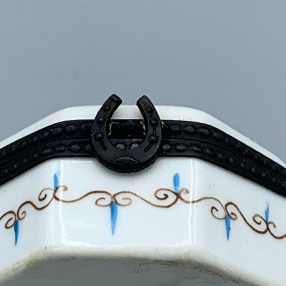 Limoges France Octagon Shaped Hinged Trinket Box Love Birds TENDRESSE Decor Main - Picture 3 of 14